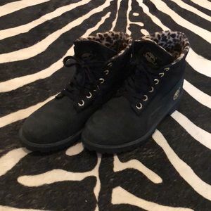 Black & Gold Timberlands with Cheetah!
